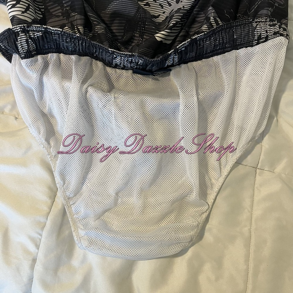 Kanu Surf 5X Swim Trunks Black White Tropical Print - Picture 5 of 11
